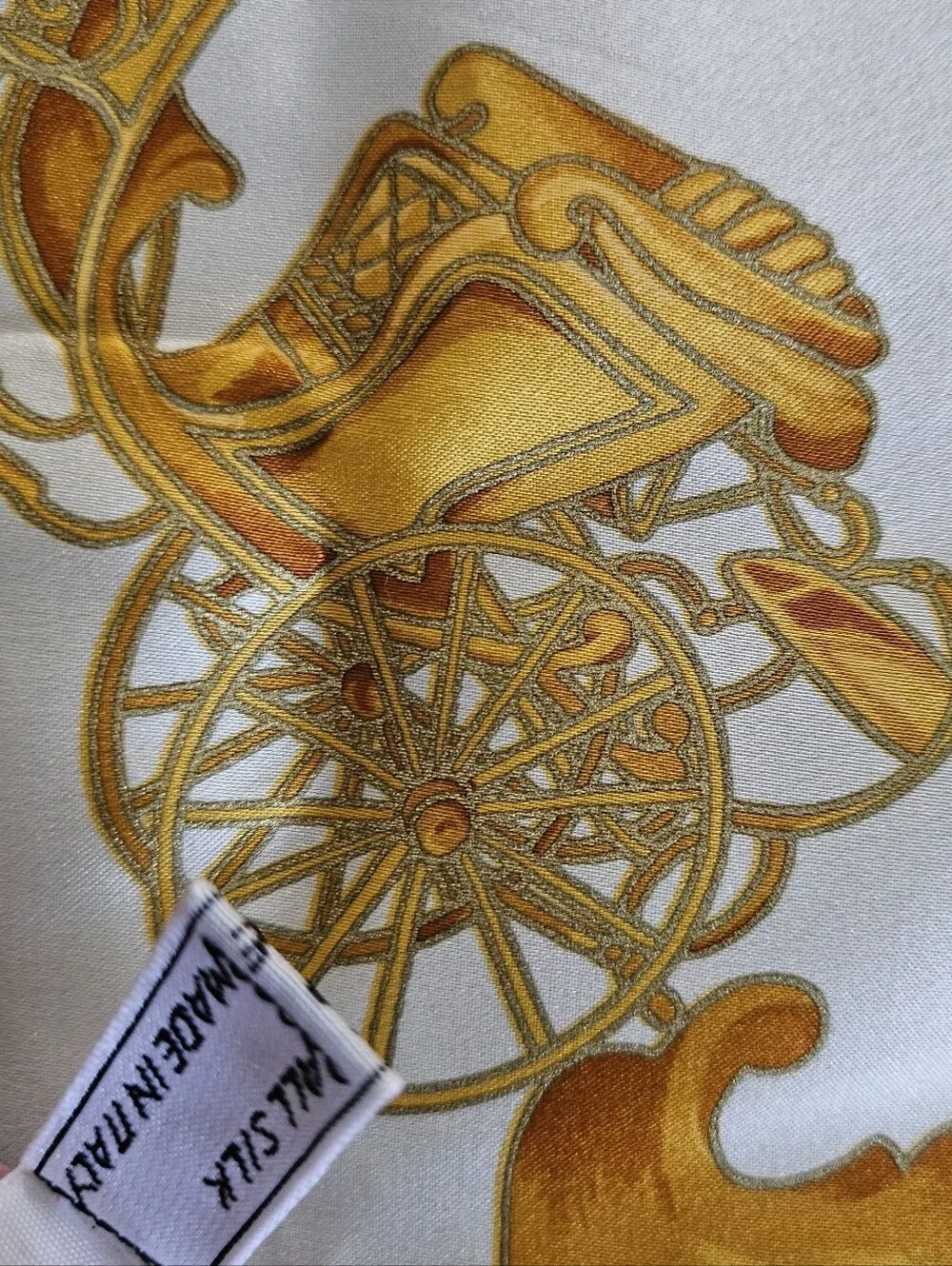Celine Pink & Gold Baroque Silk Scarf